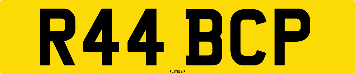 R44 BCP Number Plate