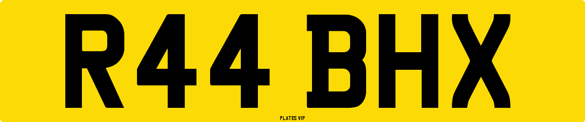 R44 BHX Number Plate