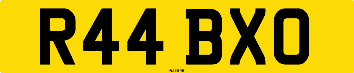 R44 BXO Number Plate