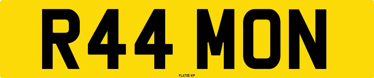 R44 MON Number Plate