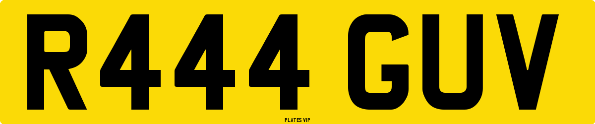 R444 GUV Number Plate