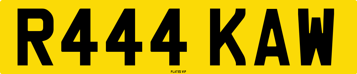 R444 KAW Number Plate