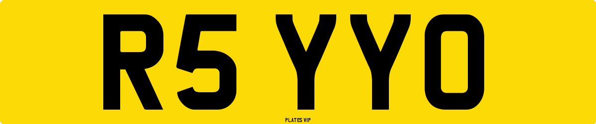 R5 YYO Number Plate