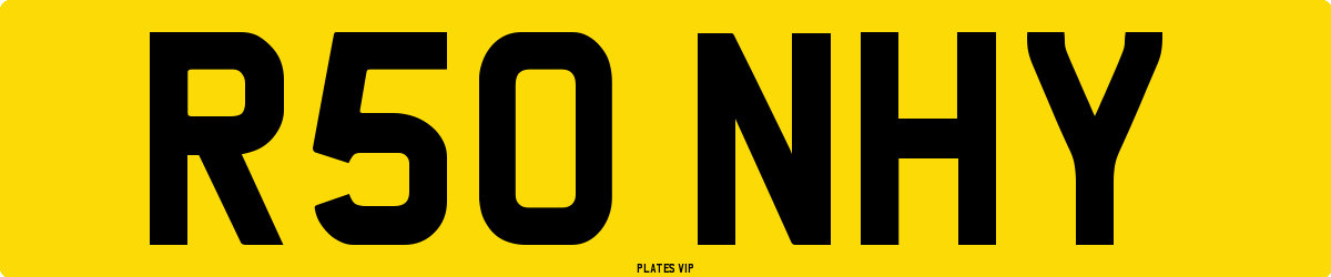 R50 NHY Number Plate