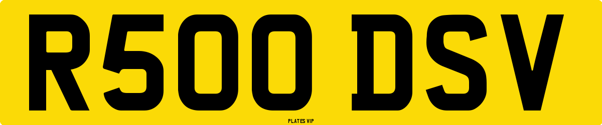 R500 DSV Number Plate