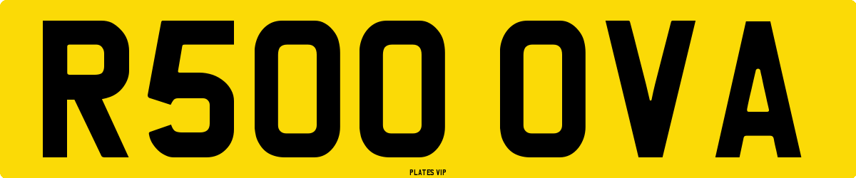R500 OVA Number Plate