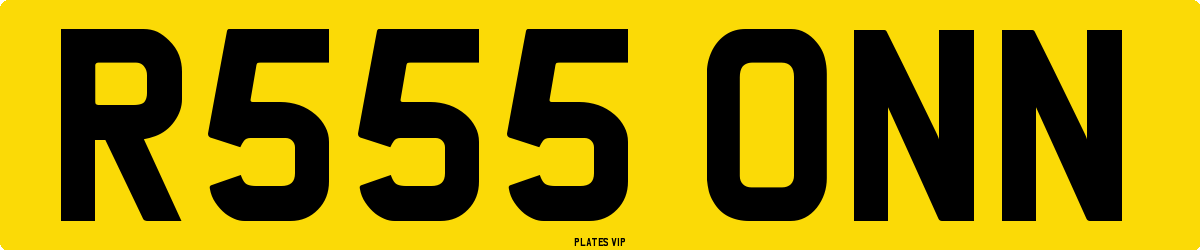 R555 ONN Number Plate