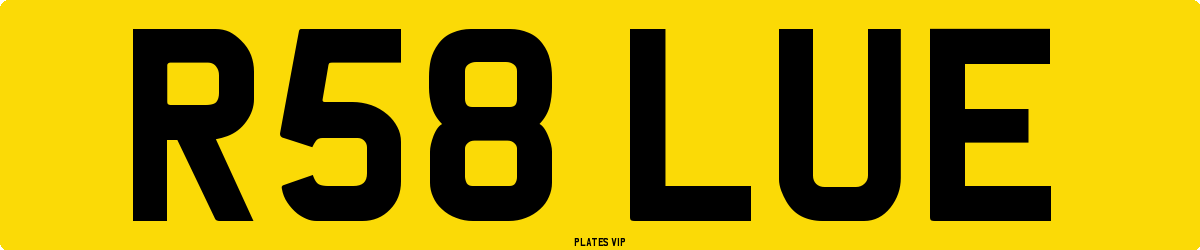 R58 LUE Number Plate