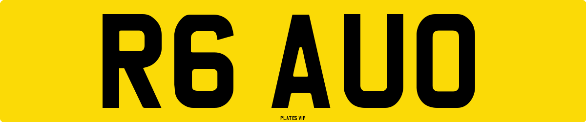 R6 AUO Number Plate