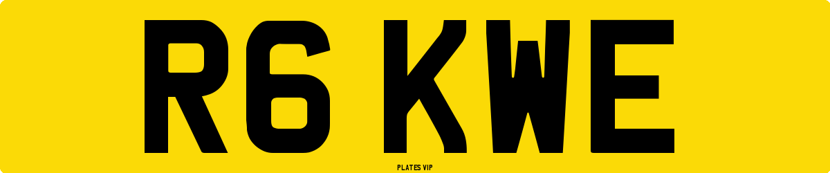R6 KWE Number Plate