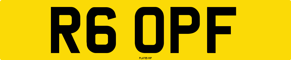 R6 OPF Number Plate