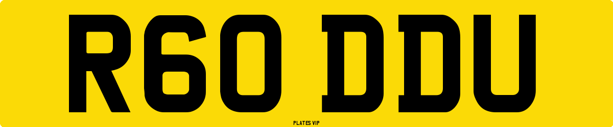 R60 DDU Number Plate