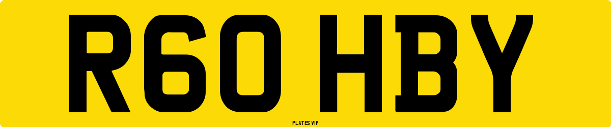 R60 HBY Number Plate