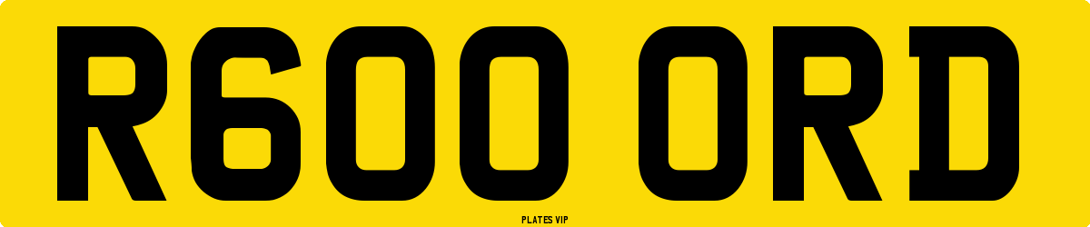 R600 ORD Number Plate