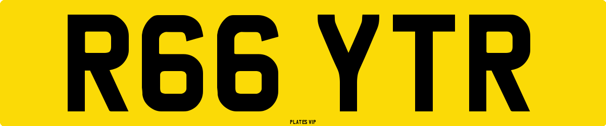 R66 YTR Number Plate