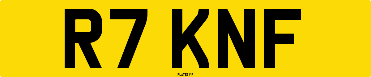 R7 KNF Number Plate
