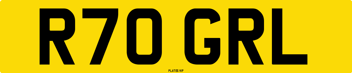 R70 GRL Number Plate