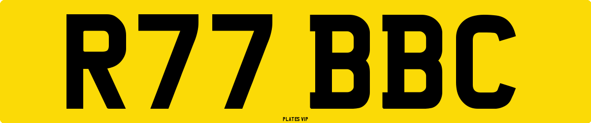 R77 BBC Number Plate