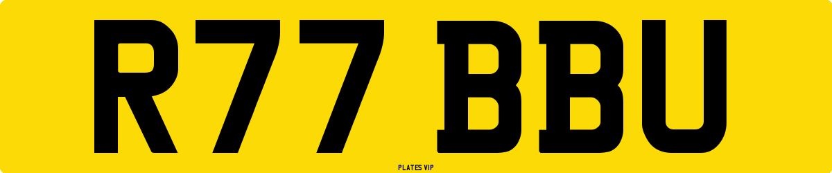 R77 BBU Number Plate