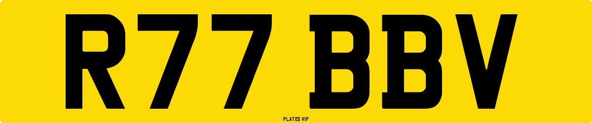 R77 BBV Number Plate