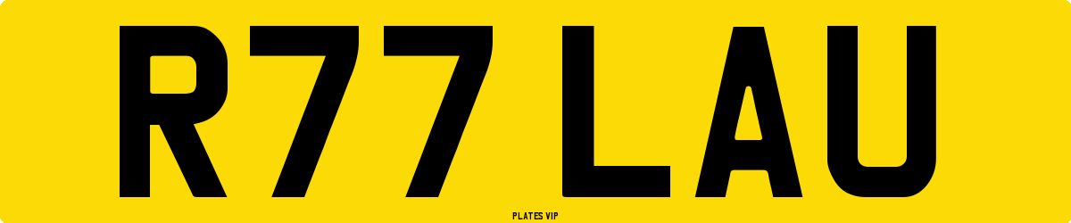 R77 LAU Number Plate