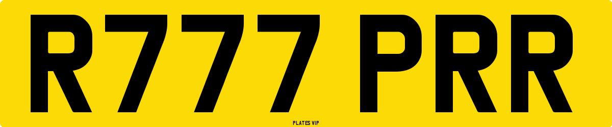 R777 PRR Number Plate