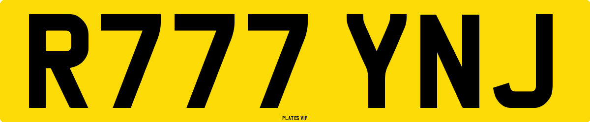 R777 YNJ Number Plate