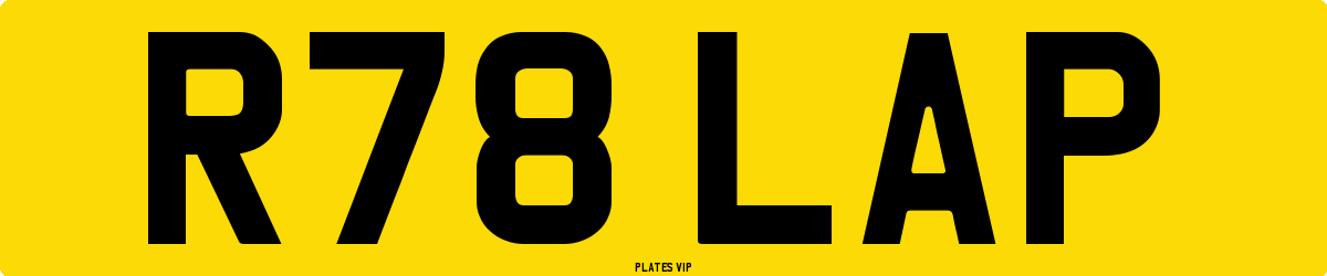 R78 LAP Number Plate
