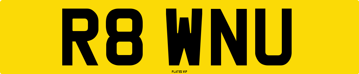 R8 WNU Number Plate