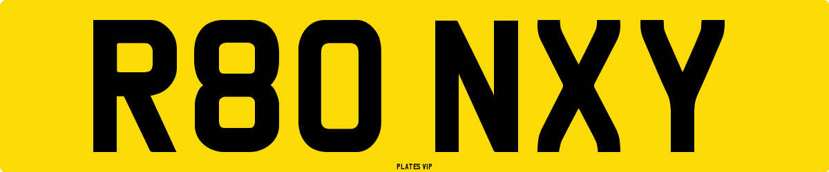 R80 NXY Number Plate