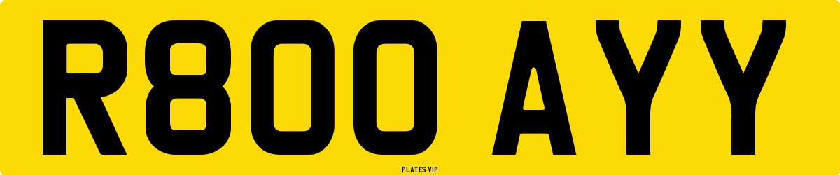 R800 AYY Number Plate