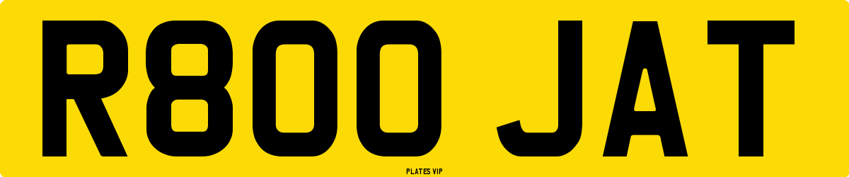 R800 JAT Number Plate