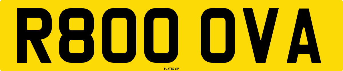 R800 OVA Number Plate