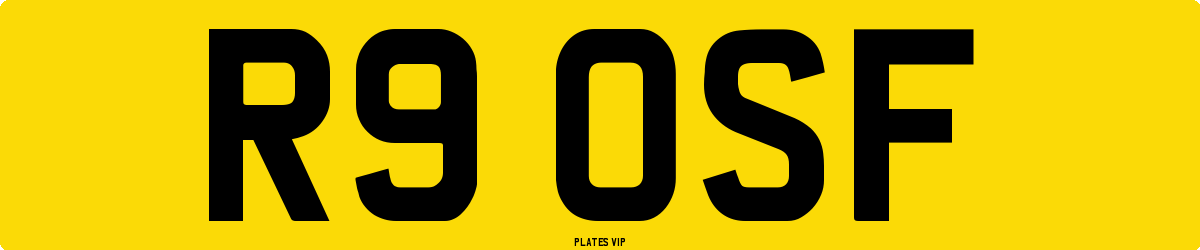 R9 OSF Number Plate