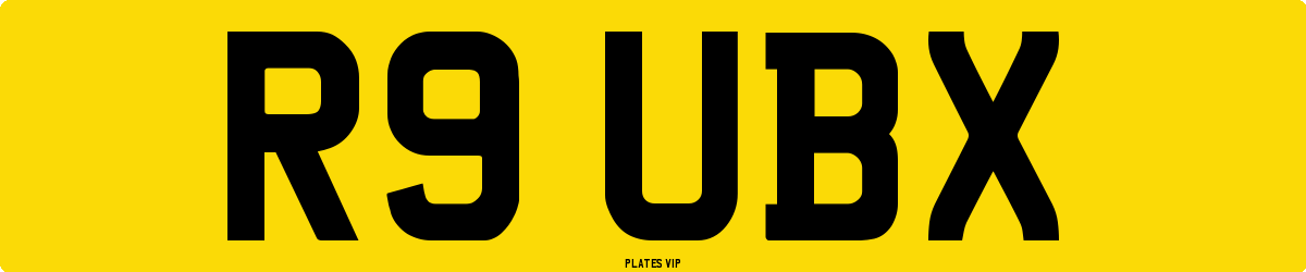 R9 UBX Number Plate