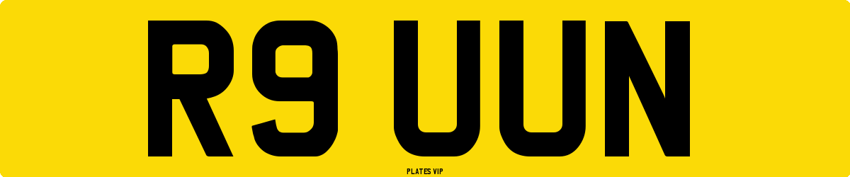 R9 UUN Number Plate
