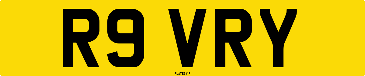 R9 VRY Number Plate