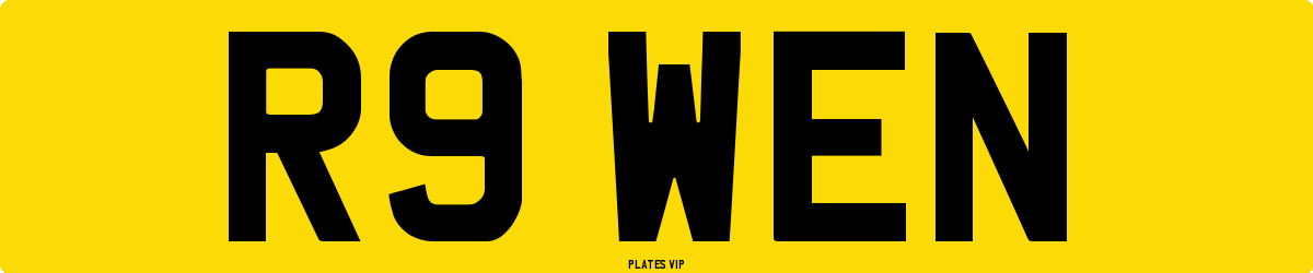 R9 WEN Number Plate