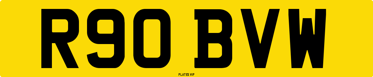R90 BVW Number Plate