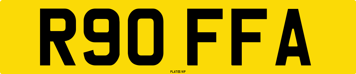 R90 FFA Number Plate