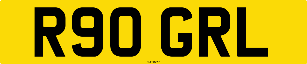 R90 GRL Number Plate