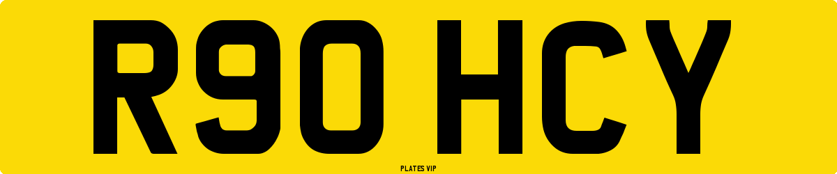 R90 HCY Number Plate