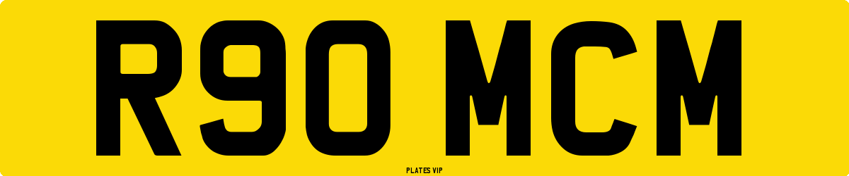 R90 MCM Number Plate