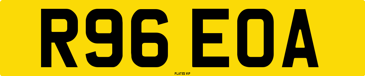 R96 EOA Number Plate