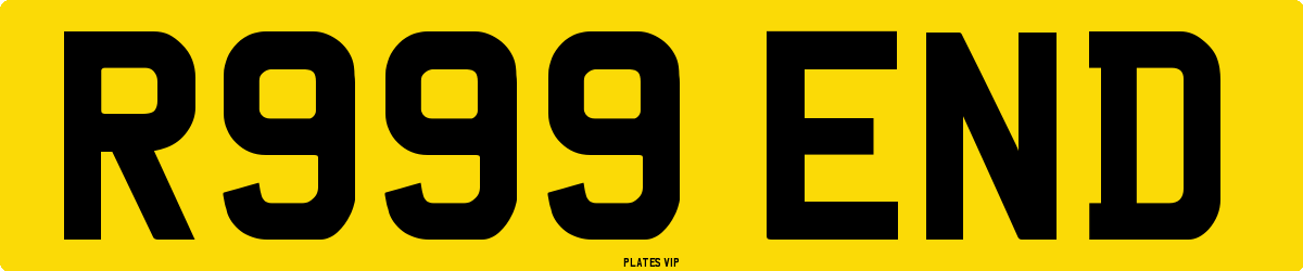 R999 END Number Plate