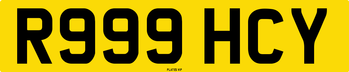 R999 HCY Number Plate