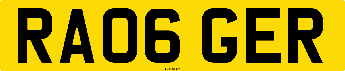 RA06 GER Number Plate