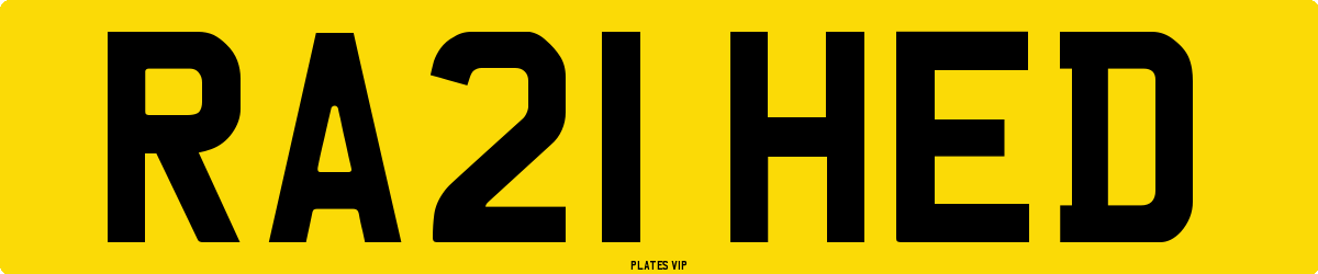 RA21 HED Number Plate