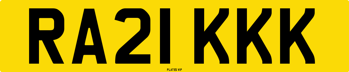 RA21 KKK Number Plate