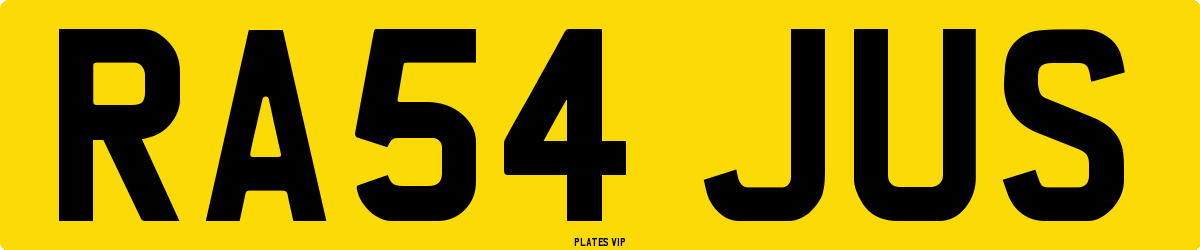 RA54 JUS Number Plate